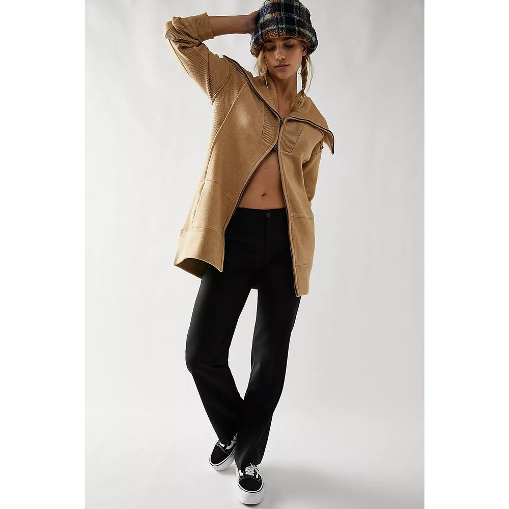 NWT FREE PEOPLE Double Check Cardigan $248 SMALL Neutral Light Brown